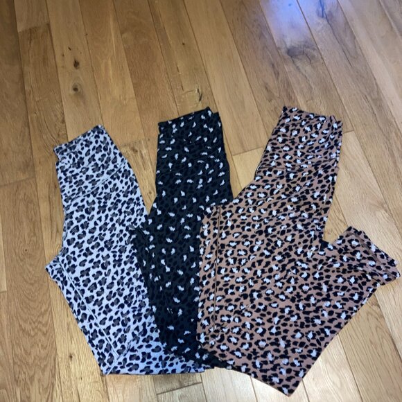 Aerie Real Me high waisted crossover leggings leopard cheetah print bundle of 3 - Picture 2 of 8